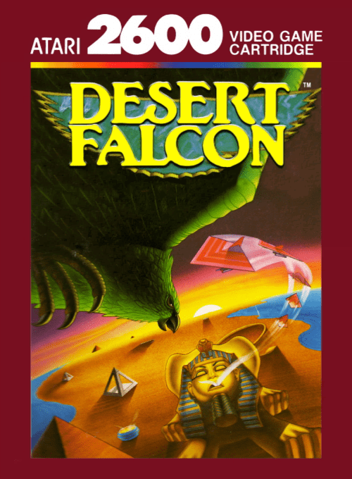 Desert Falcon box art for Atari 2600